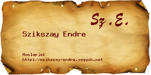 Szikszay Endre névjegykártya
